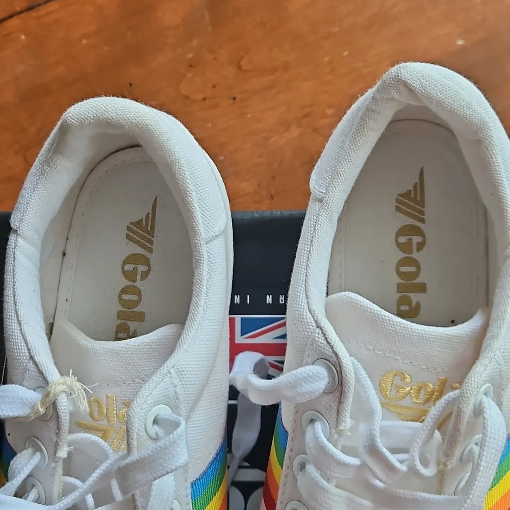 NIB Gola Women's Orchid Platform Sneakers with Rainbow Stripe 7 - Picture 7 of 9